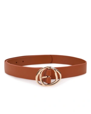 Leather belt with gold buckle | Belts | Dikastore.ro Leather belt with gold buckle | Belts