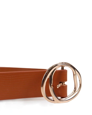 Leather belt with gold buckle | Belts | Dikastore.ro - 1 Leather belt with gold buckle | Belts - 1