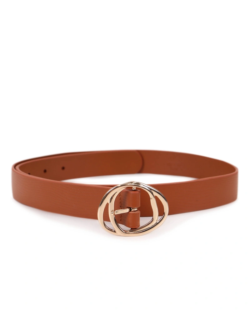 Curea din piele cu catarama aurie | Curele