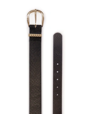 Leather belt with gold buckle | Leather