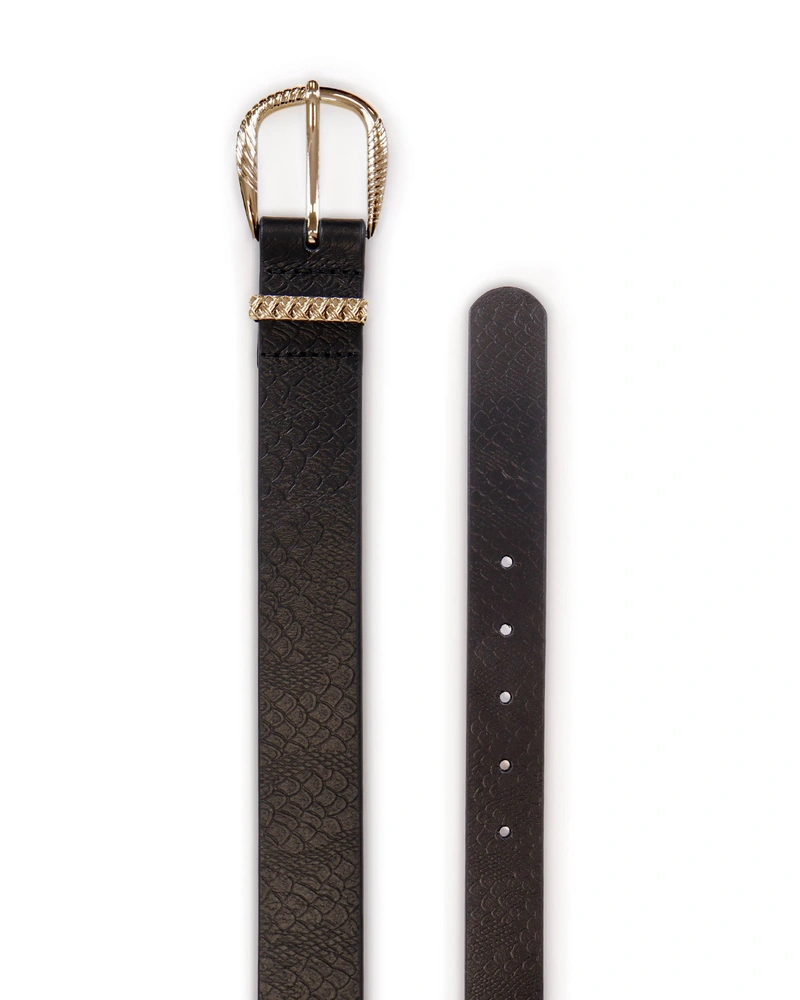 Leather belt with gold buckle | Belts