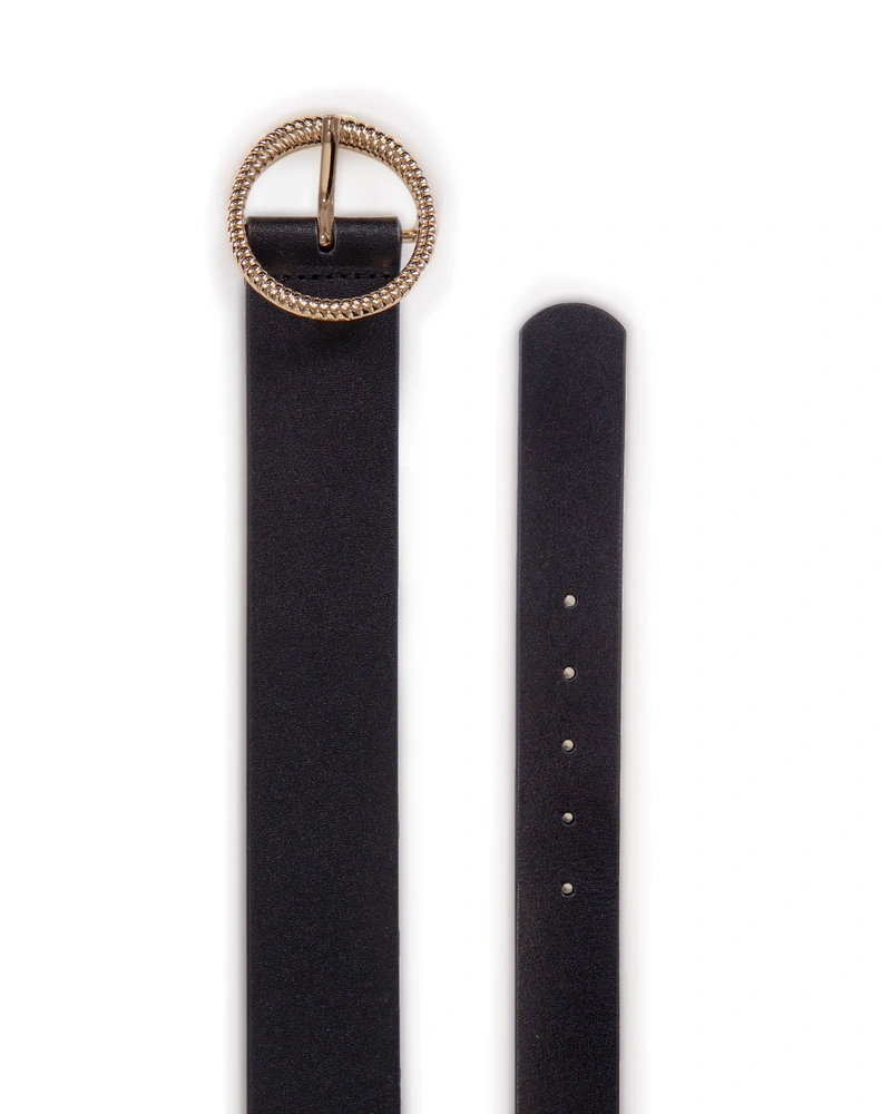 Leather belt with gold buckle | ACCESSORIES