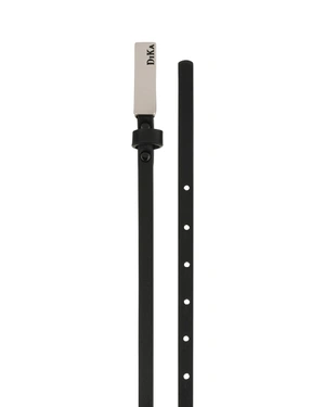 Black fine belt with silver buckle | Belts | Dika.ge Black fine belt with silver buckle | Belts