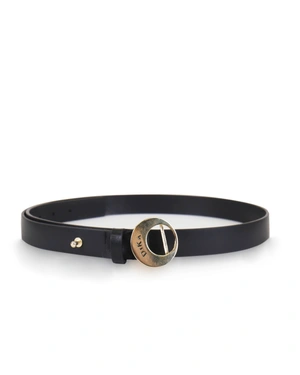 Leather belt with gold buckle | Belts
