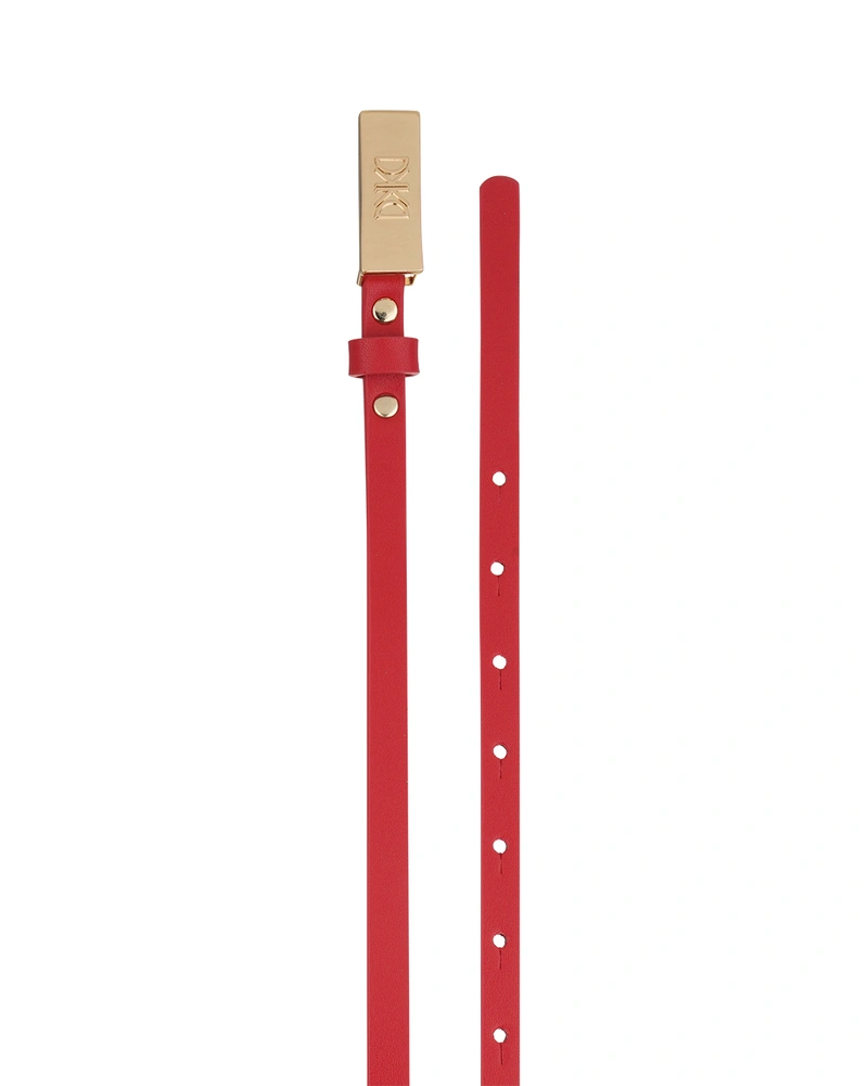Fine red dress belt, with gold buckle | Belts