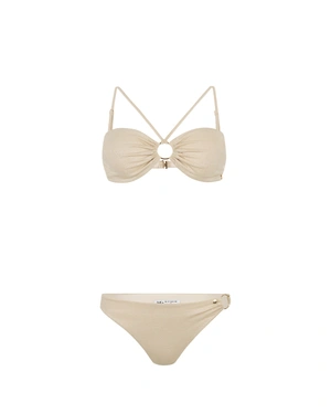 Light gold lurex bikini, two-piece | SUMMER COLLECTION | Dikastore.ro Light gold lurex bikini, two-piece | SUMMER COLLECTION