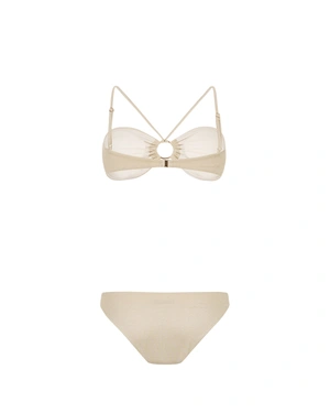 Light gold lurex bikini, two-piece | SUMMER COLLECTION | Dikastore.ro - 1 Light gold lurex bikini, two-piece | SUMMER COLLECTION - 1