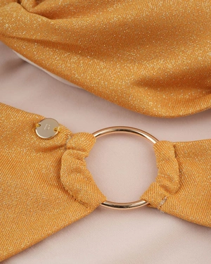 Lurex bikini in antique gold, two-piece | Beachwear - 2