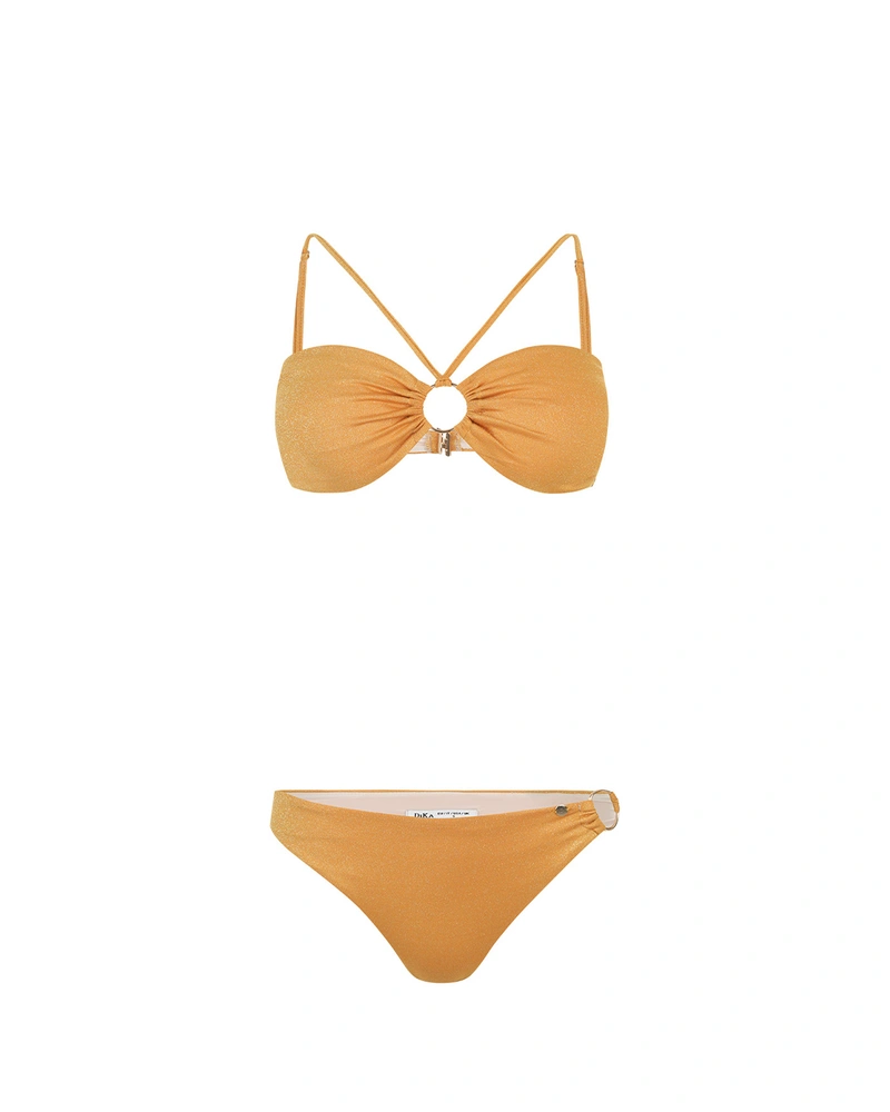 Лурексов бански, цвят старо злато, в две части | КОЛЕКЦИЯ ЛЯТО