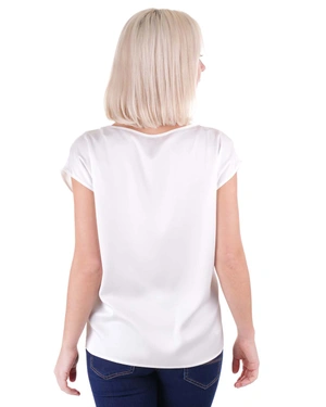 Airy summer blouse with short sleeves and V-neck | Blouses and Shirts - 4