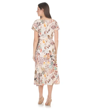 Airy summer dress with a V-neckline and tropical motifs | NEW - 3