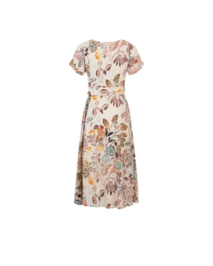 Airy summer dress with a V-neckline and tropical motifs | NEW - 4