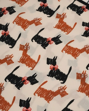 Blouse légère en viscose avec imprimé moderne de chiots | COLLECTION - 9