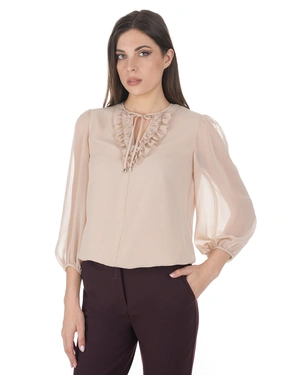 Airy women's blouse in a light beige shade | Blouses - 1
