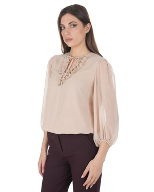 Airy women's blouse in a light beige shade | Blouses - 2