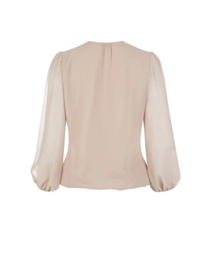 Airy women's blouse in a light beige shade | Blouses - 4