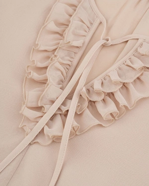 Airy women's blouse in a light beige shade | Blouses - 5