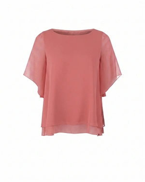 Airy women's blouse in a Rose Ash shade with ruffles | Business | Dika.ge Airy women's blouse in a Rose Ash shade with ruffles | Business