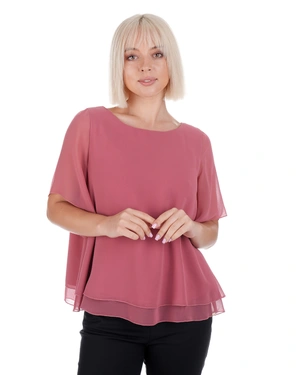 Airy women's blouse in a Rose Ash shade with ruffles | Business | Dika.ge - 1 Airy women's blouse in a Rose Ash shade with ruffles | Business - 1