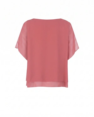 Airy women's blouse in a Rose Ash shade with ruffles | Business | Dika.ge - 3 Airy women's blouse in a Rose Ash shade with ruffles | Business - 3