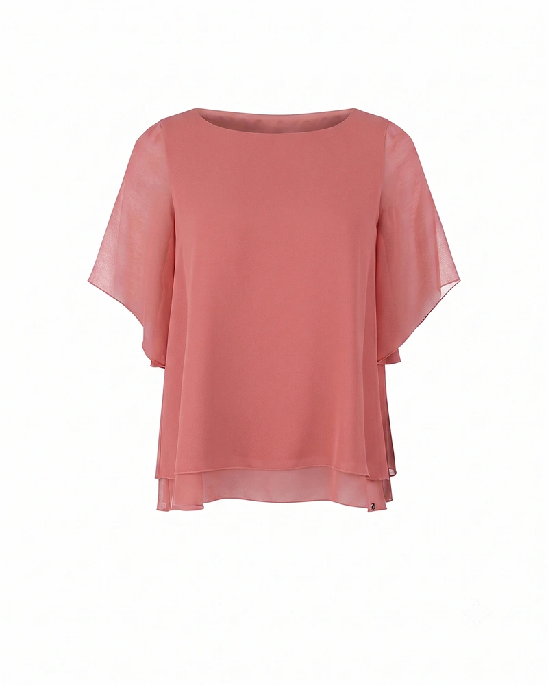 Airy women's blouse in a Rose Ash shade with ruffles | Business
