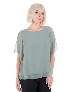 Airy women's blouse in an Eucalyptus shade with ruffles | Blouses - 2