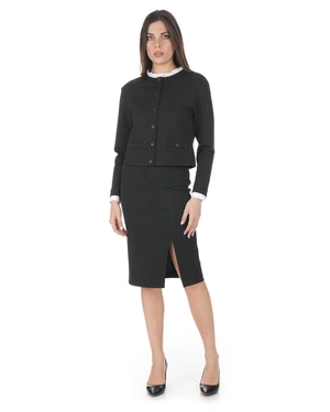 Anthracite-grey knitted skirt with a fitted silhouette | Skirts - 3