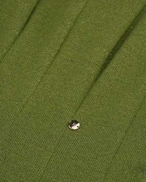 Robe d'automne verte avec fils lurex |  - 2