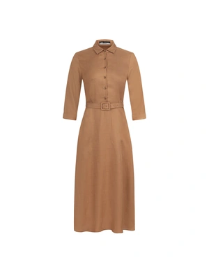 Autumn shirt dress in mustard color | COLLECTION - 5