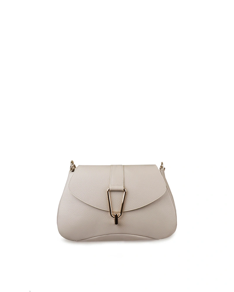 Bag with flap in light beige | All accessories