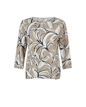 Bež bluza sa apstraktnim printom i 3/4 rukavima | NOVO - 7