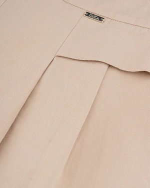 Beige cotton tapered trousers | Trousers - 5