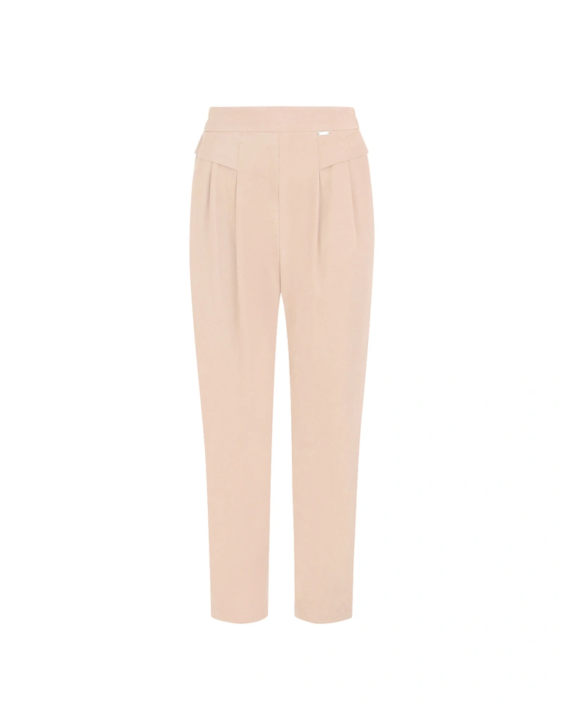 Beige cotton tapered trousers | Trousers | Dika.bg Beige cotton tapered trousers | Trousers