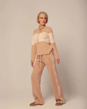 Beige fine-knit top from capsule collection leisurewear | Pulls - 3