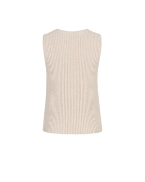 Beige knitted summer top | Knitwear - 1