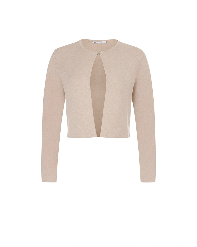 Cardigan bej tricotat pentru femei, cu design minimalist | Cardigane