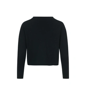 Black 3D wool blouse | Knitwear - 1