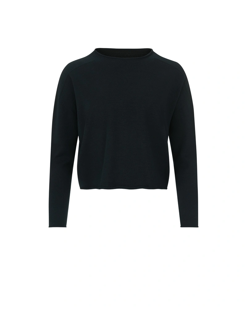 Black 3D wool blouse | Knitwear