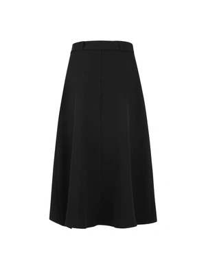 Black A-line midi skirt with double-breasted fastening | Skirts and Shorts - 3