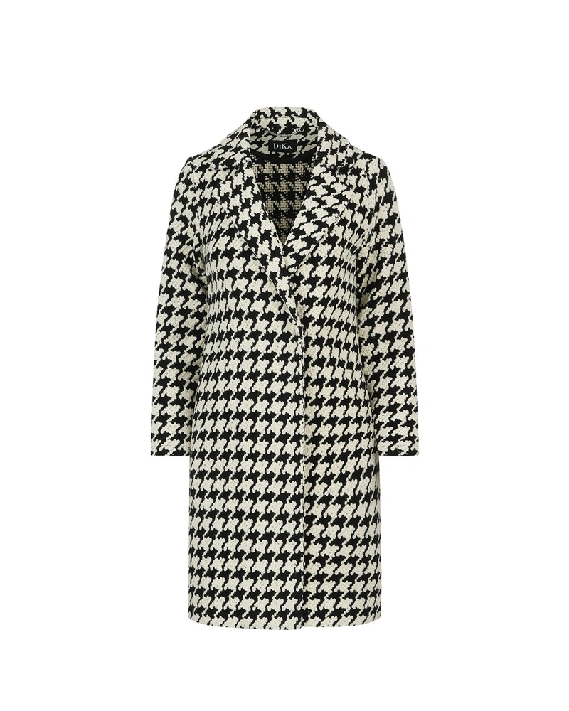 Black and white houndstooth blazer with double-breasted fastening | Jackets and Coats