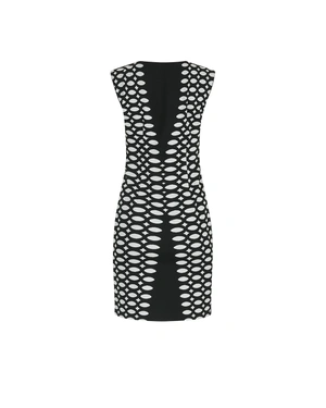 Black and white jacquard dress with details | All products - 1