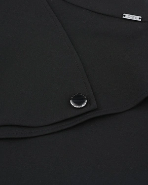 Black asymmetric A-line skirt with an elegant design | Skirts - 3