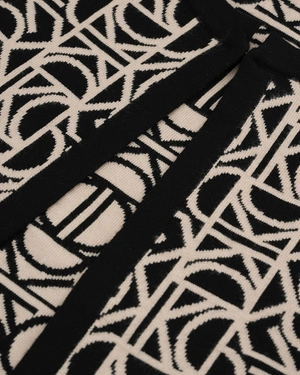 Black-beige bolero-style cardigan with stylized logo motif | Knitwear - 2