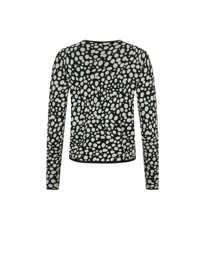 Black-beige cardigan with geometric print | Knit and Cardigans - 9