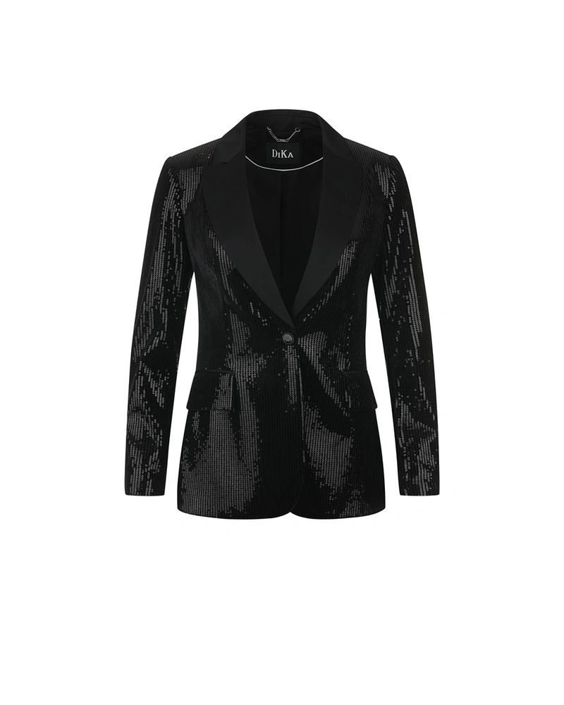 Black blazer with delicate sequins | Jackets and Coats