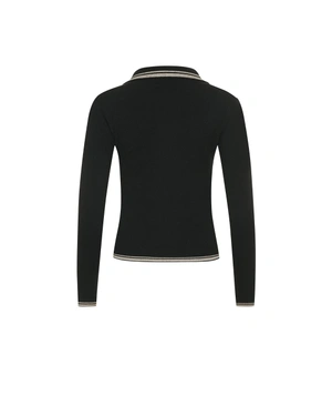 Black blouse with open collar | Knitwear | Dika.rs - 1 Black blouse with open collar | Knitwear - 1