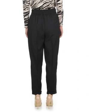 Crne poslovne pantalone od čiste runske vune | Pantalone i Helanke - 4