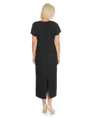 Black classic dress with short dropped sleeve and below-the-knee length | Dresses and Jumpsuits | Dika.test - 4 Black classic dress with short dropped sleeve and below-the-knee length | Dresses and Jumpsuits - 4