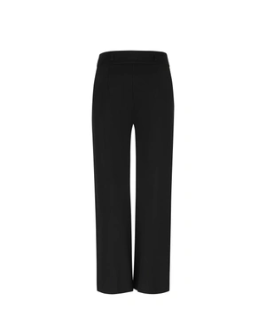 Black cropped trousers with crease and straight leg | Trousers and Leggings - 1
