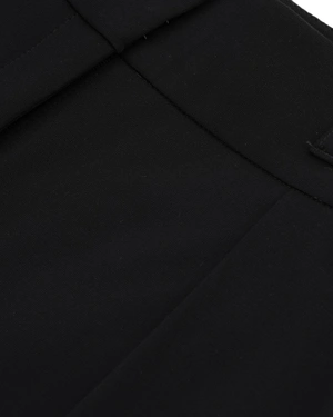 Black cropped trousers with crease and straight leg | Trousers and Leggings - 2